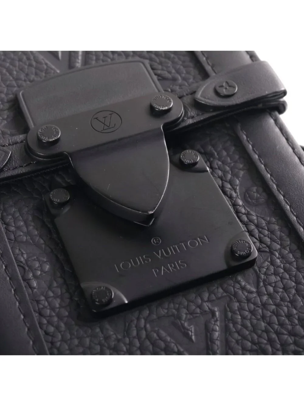Louis Vuitton Vertical Trunk Wearable Wallet Monogram Shoulder Bag Leather Black